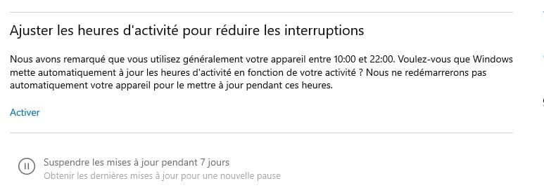 gestion mise à jour