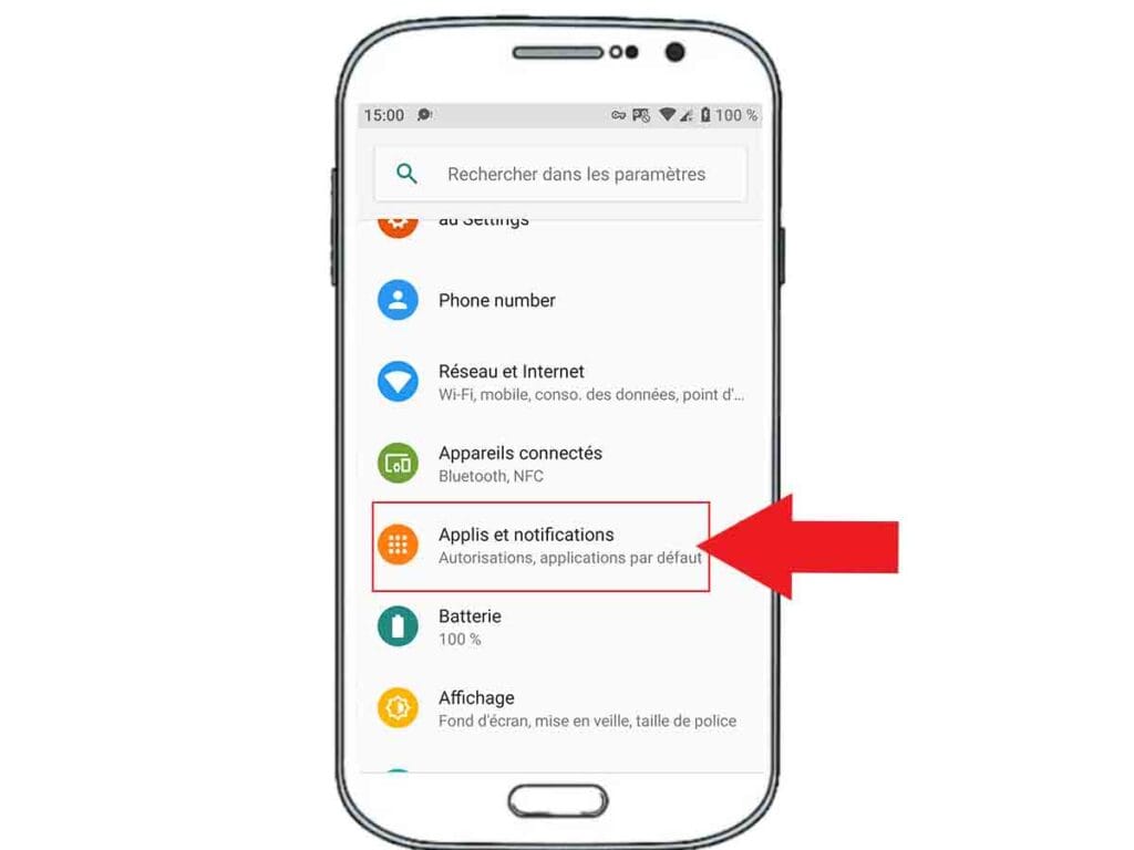 paramètres des notifications