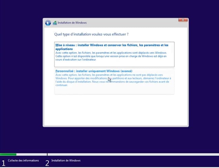 personnalisation de l'installation 