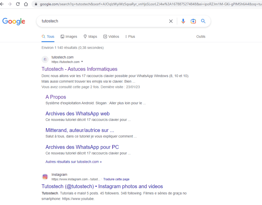 recherche sur Google
