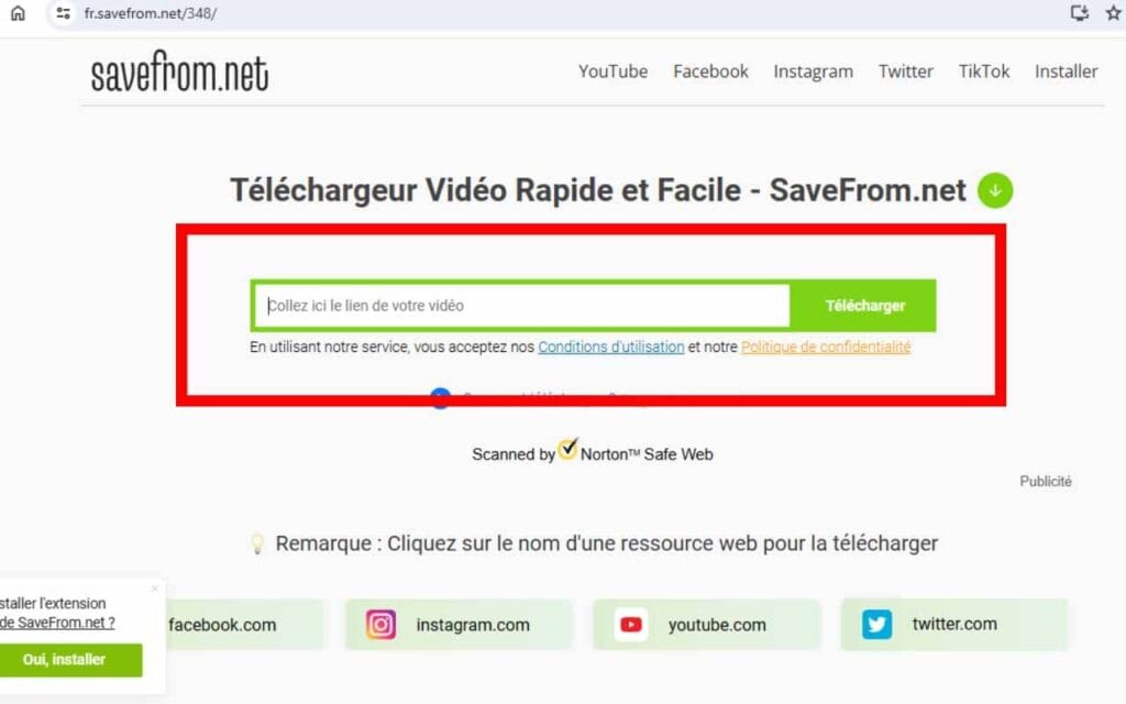 Installer SaveFrom télécharger vidéos - saveform.net