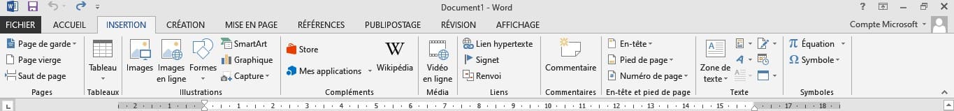 options Menu Insertion Microsoft Word