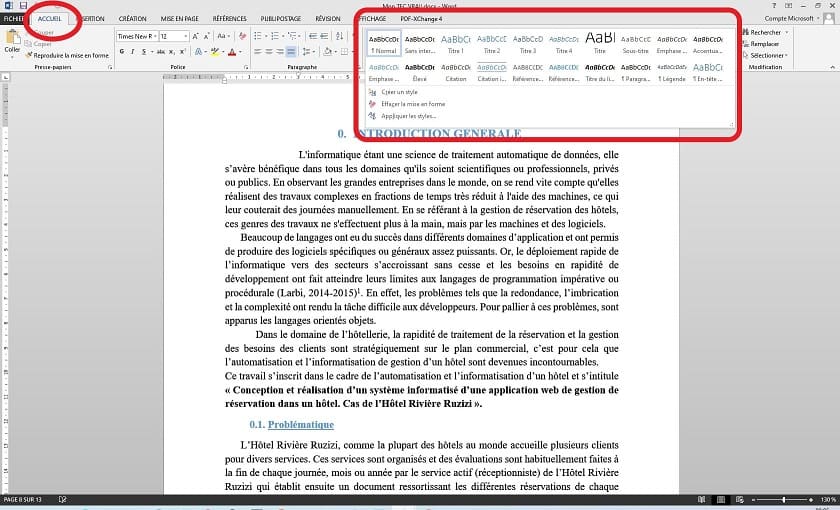 Styles Microsoft Word
