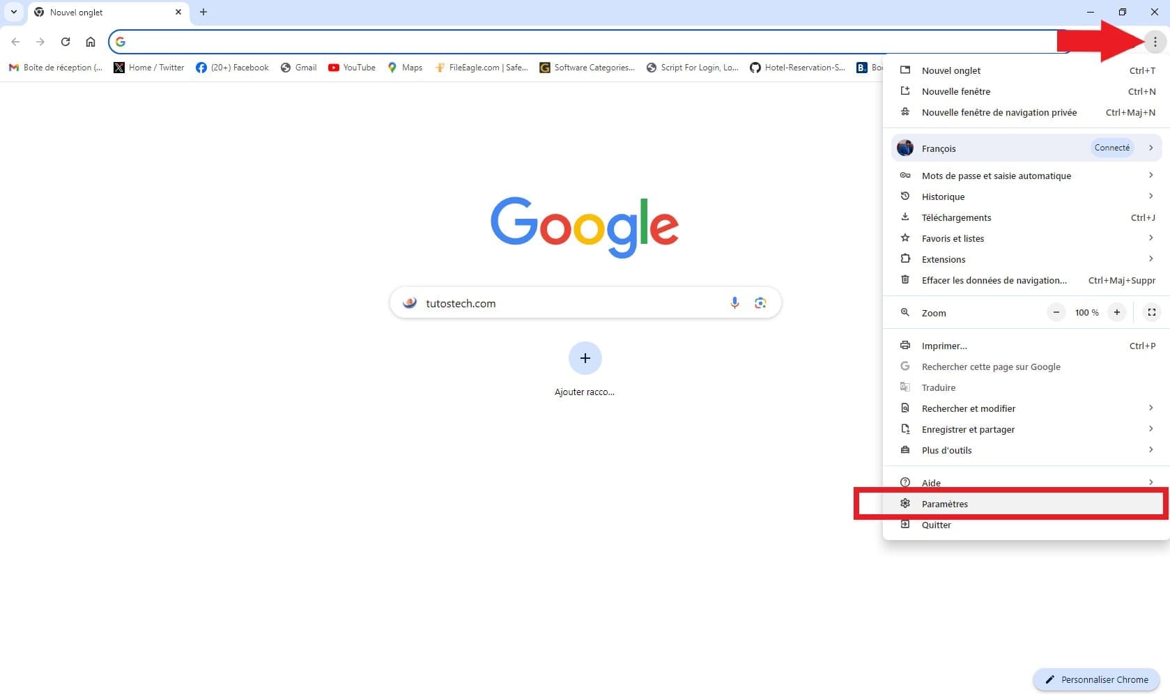 Accès au paramétré