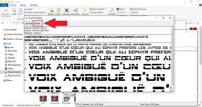 Installation de style Fonts Windows