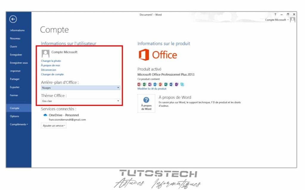 Option arrière-plan Microsoft Word