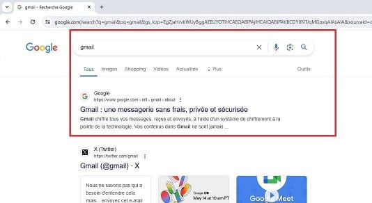 Comment créer compte Gmail : Recherche site Gmail Chrome