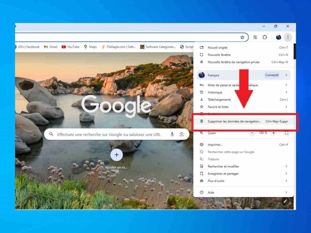 Effacer les données de navigation