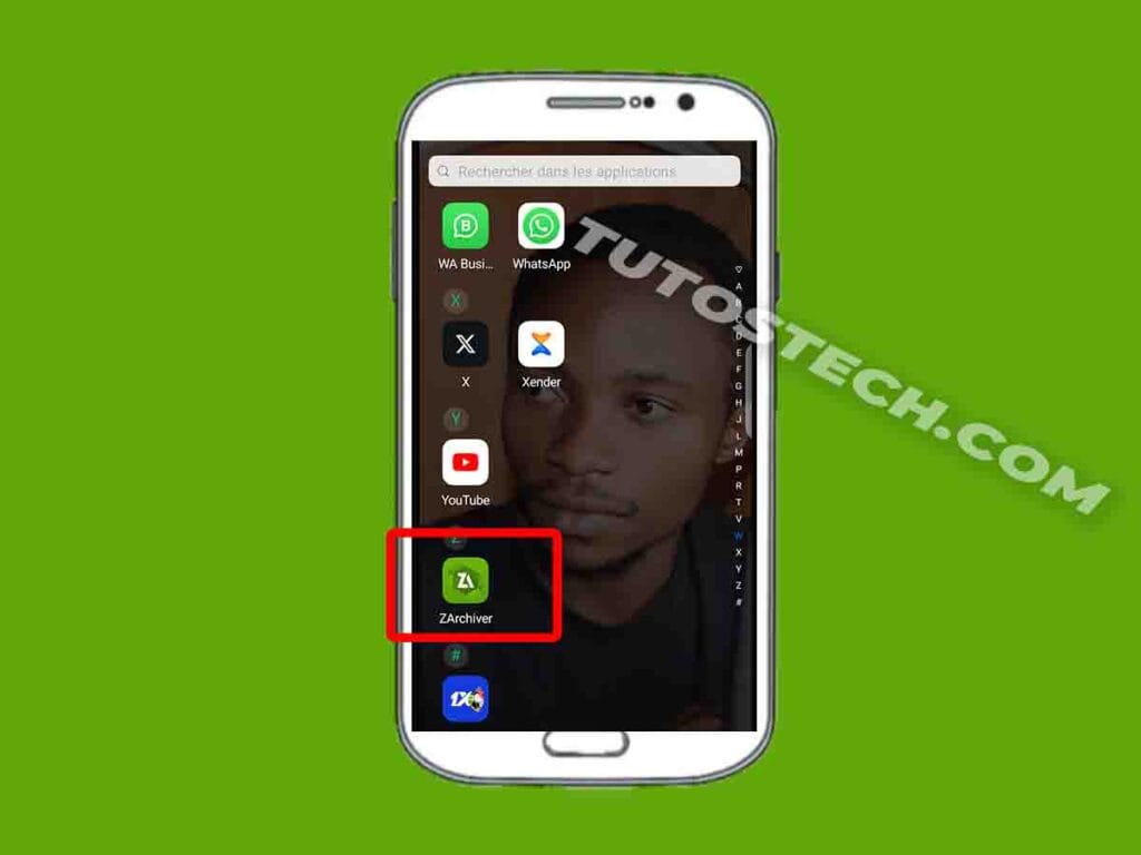 Capture de l'application Zarchiver Pro dans le téléphone