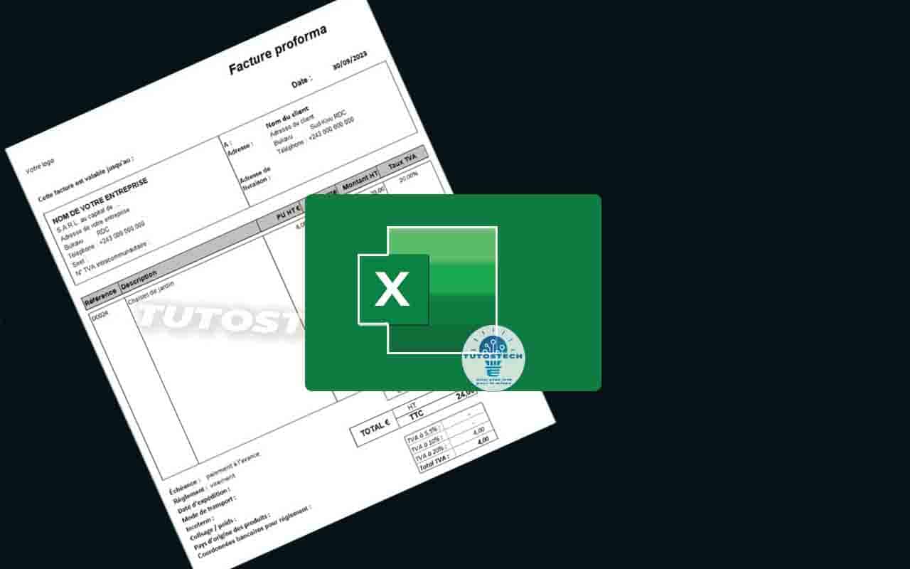 Créer la facture proforma dans Excel à partir de modèle
