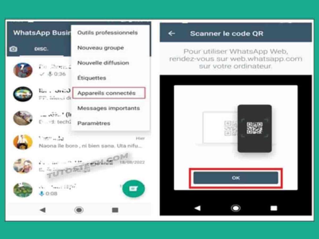 Scanning code QR WhatsApp