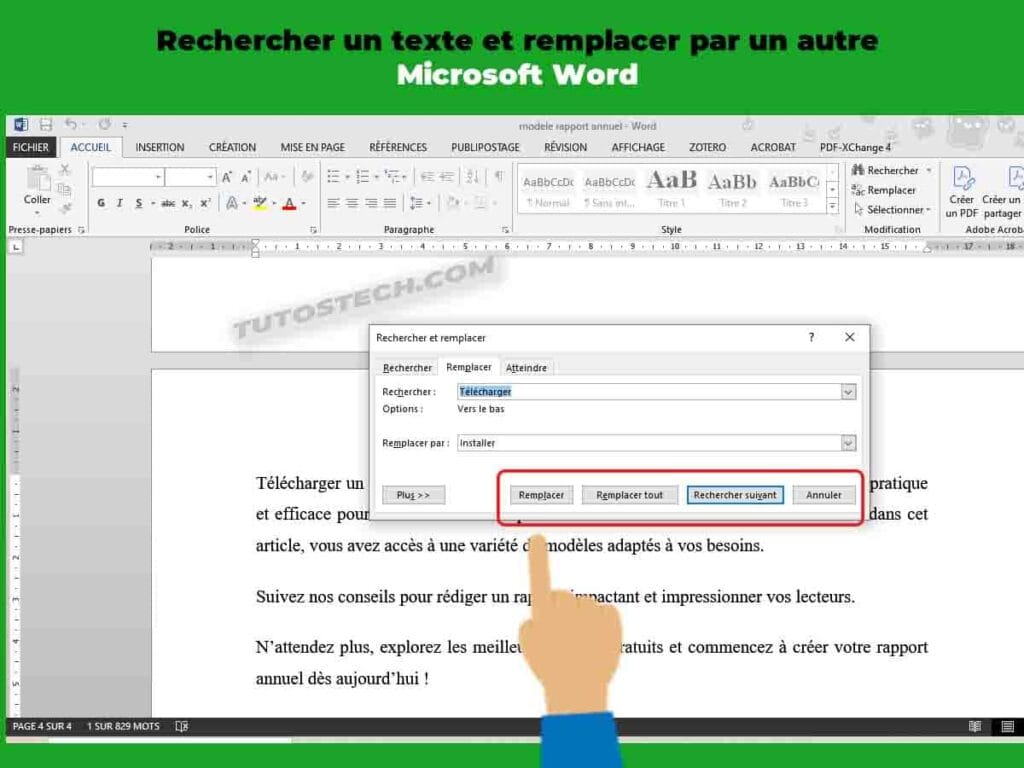 Rechercher un texte et remplacer par un autre Microsoft Word