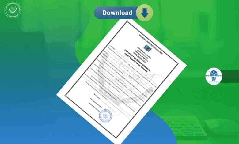 Certificat de bonne conduite, vie et mœurs et du civisme en RDC