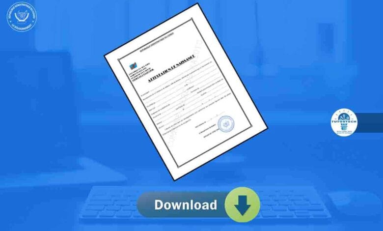 Modèle gratuit d’Attestation de Naissance en RDC - Sud-Kivu