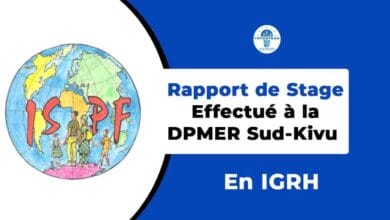 Rapport de stage effectué à la DPMER du Sud-Kivu