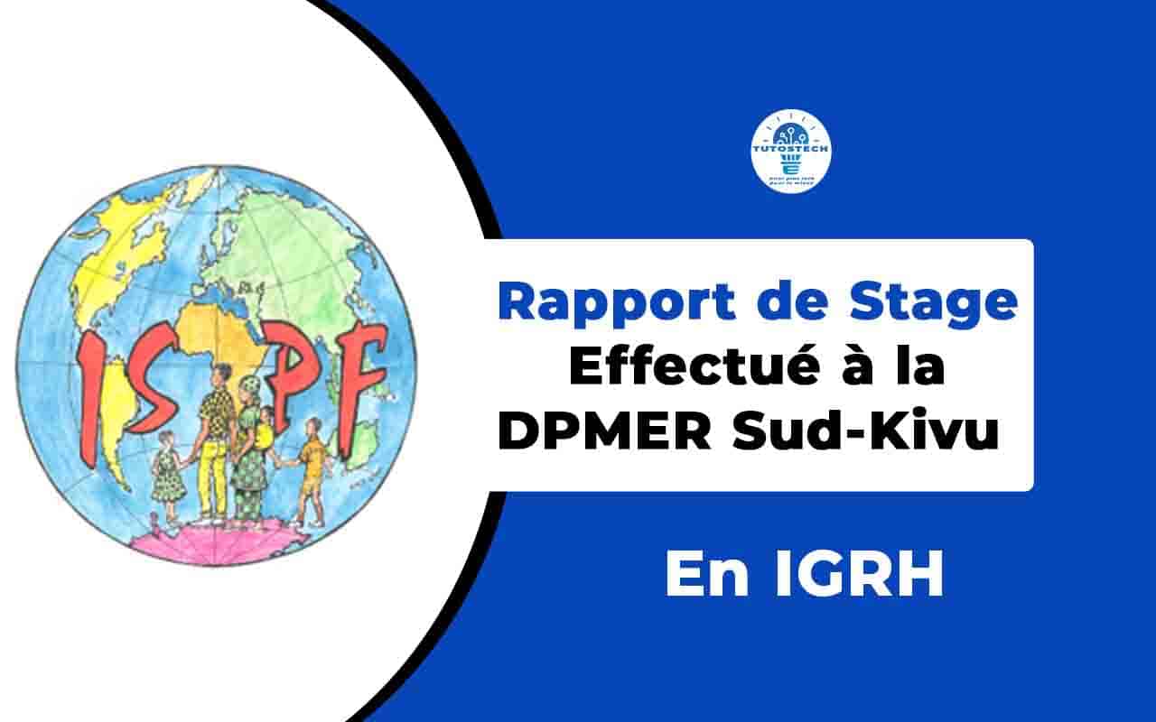 Rapport de stage effectué à la DPMER du Sud-Kivu