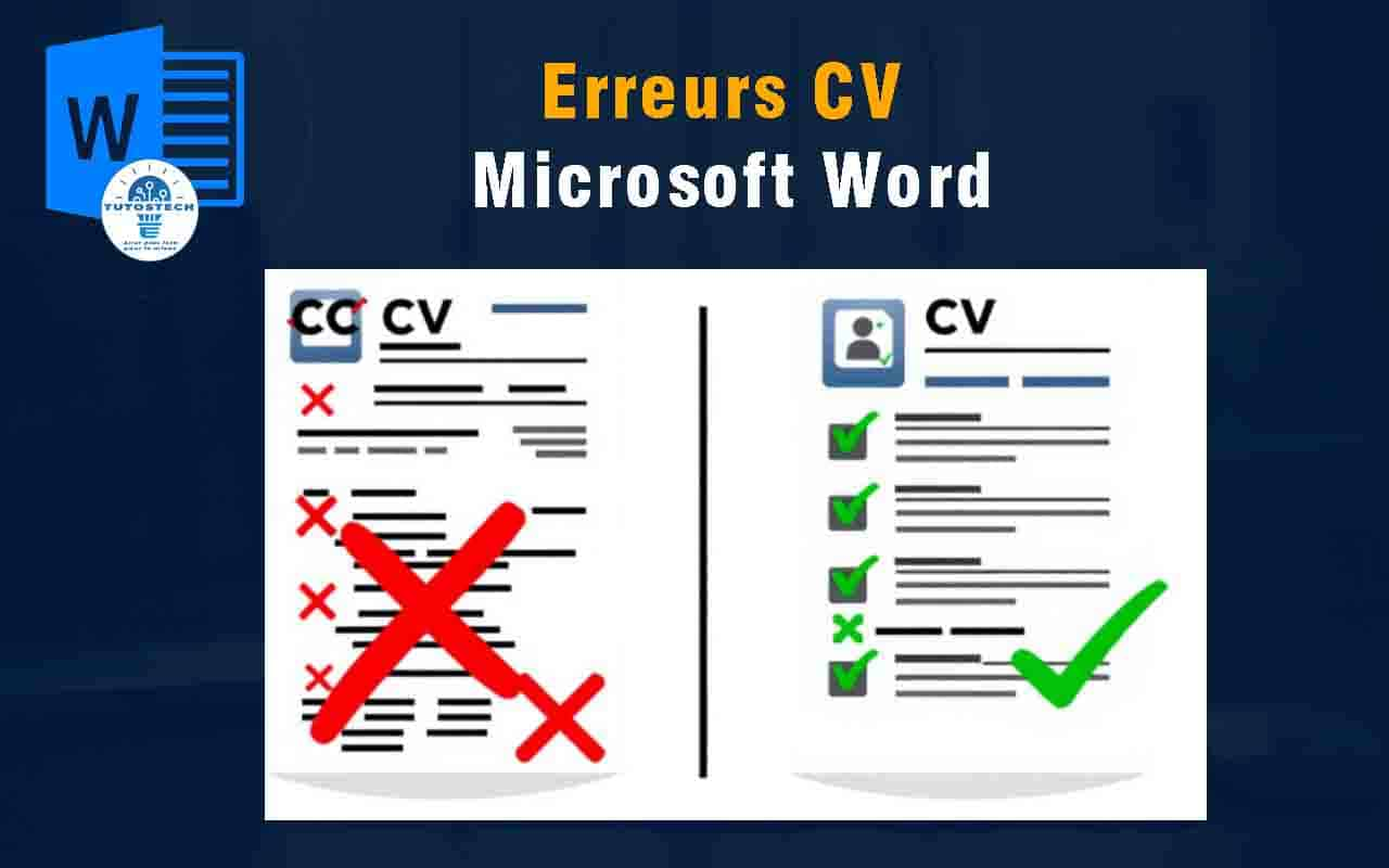 erreurs CV Word