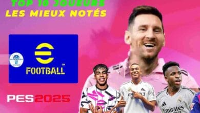 Top joueurs les mieux notés dans PES 2025 PPSSPP