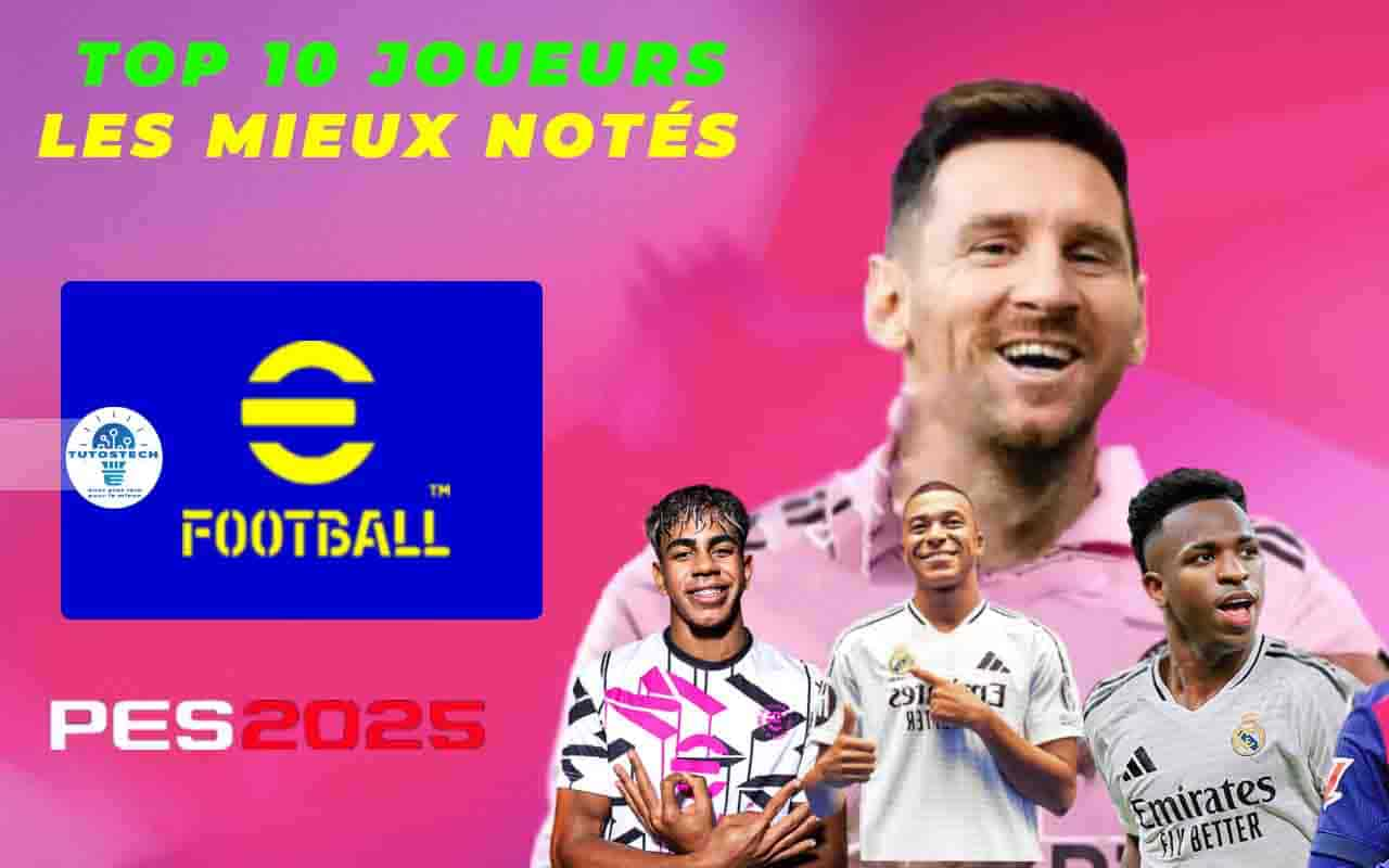 joueurs les mieux notés dans PES 2025 PPSSPP ISO