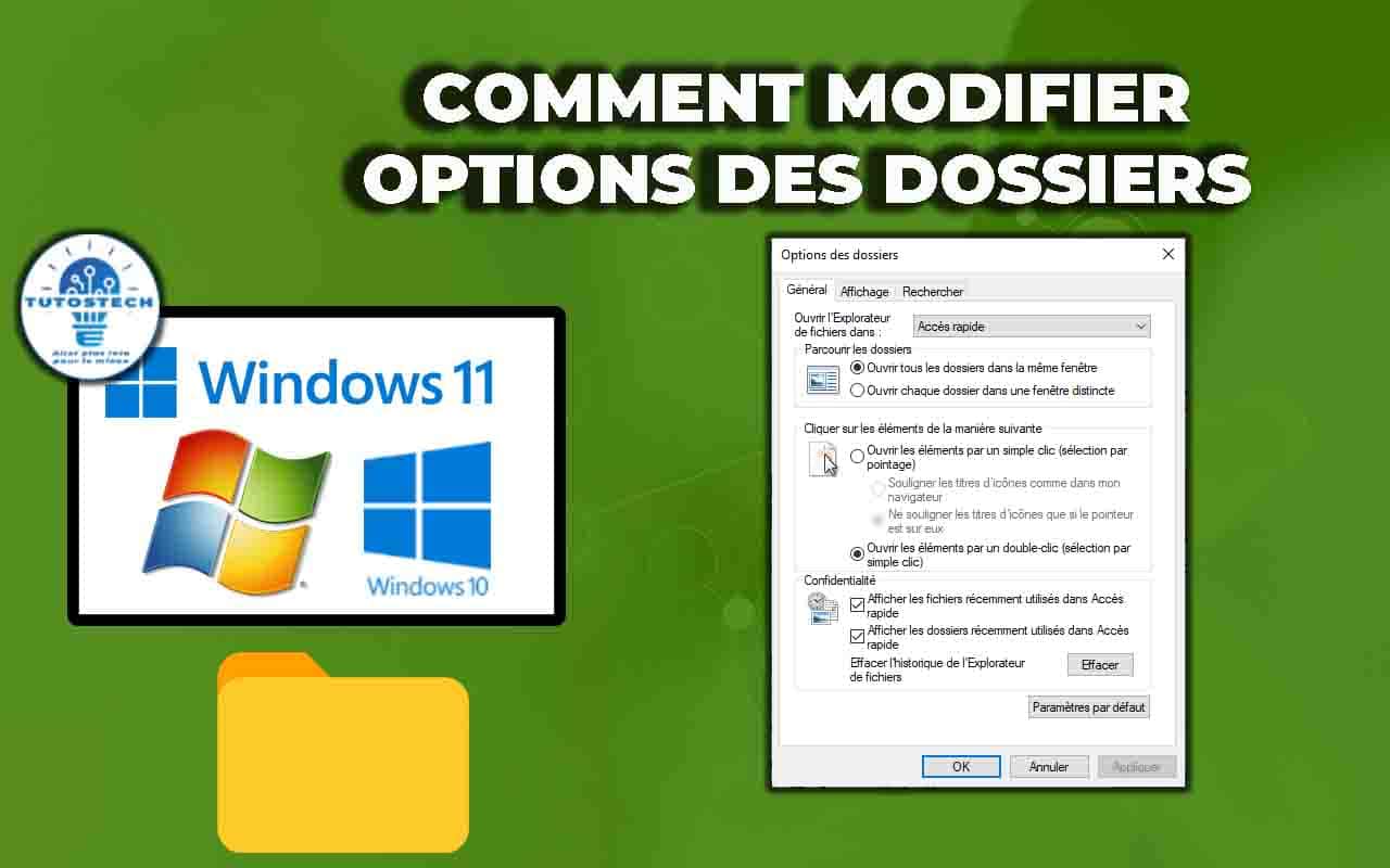 Modifier les options des dossiers et de recherche dans Windows