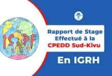 Rapport de stage effectué CPEDD Sud-Kivu