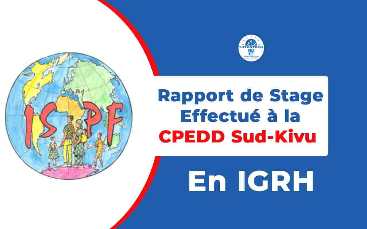 Rapport de stage effectué CPEDD Sud-Kivu
