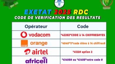 Exetat 2025 RDC Les codes pour vérifier les résultats