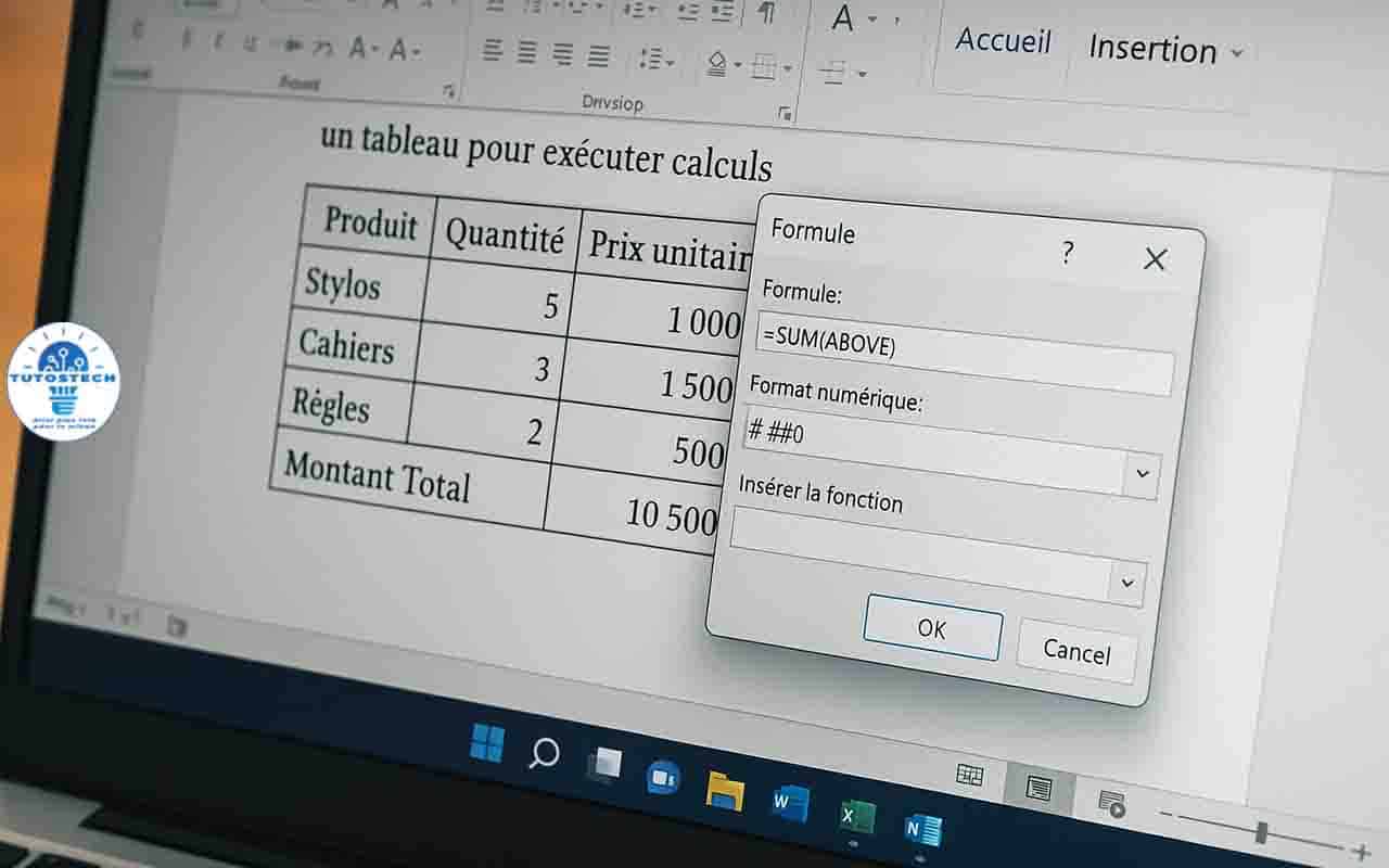 Microsoft Word - Comment faire un calcul dans Word