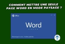 Comment mettre une seule page Word en mode paysage