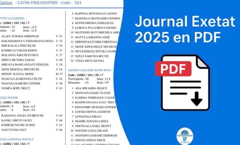 Comment voir le journal Exetat 2025 en PDF ?