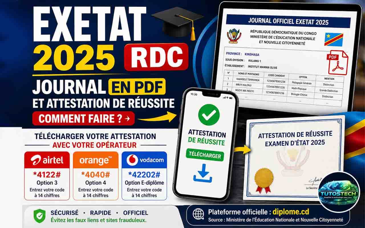 Exetat 2025 : Voir le journal PDF et attestation de réussite