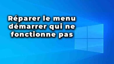 Réparer le menu démarrer qui ne fonctionne pas