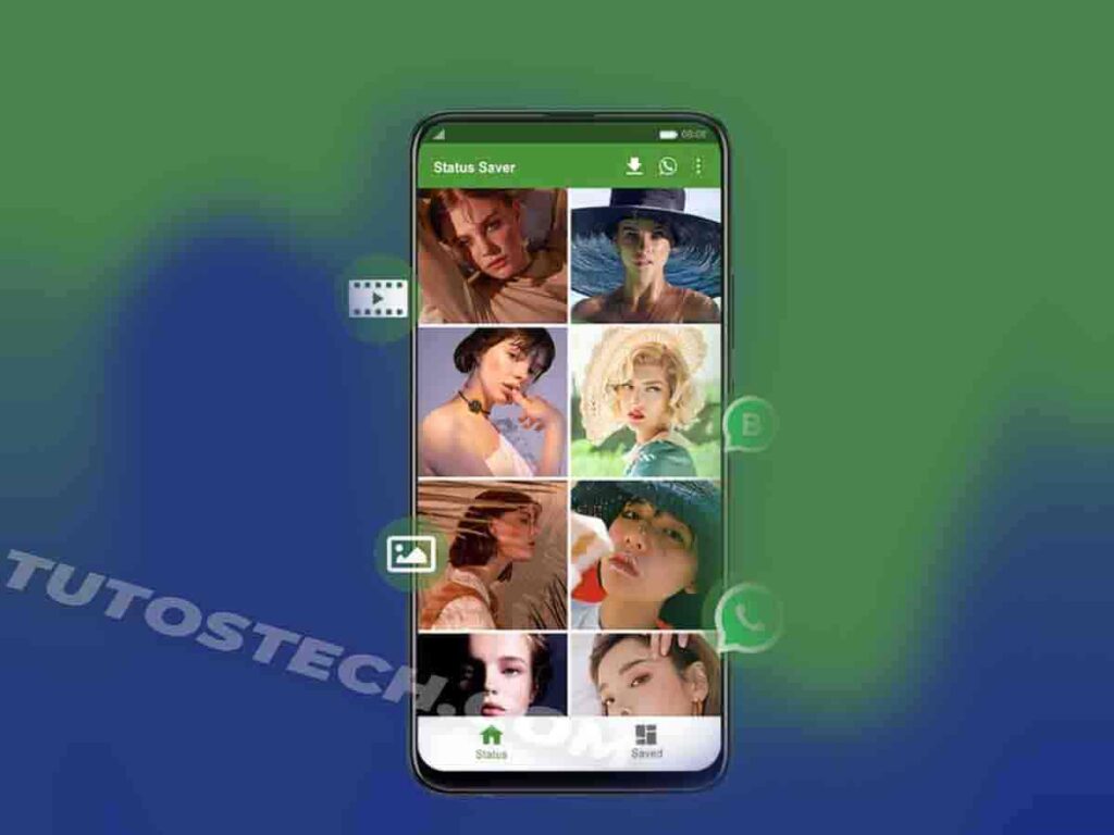 Interface de l'application Status Saver