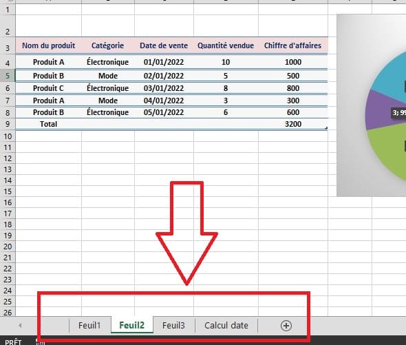 Affichages des feuilles Excel