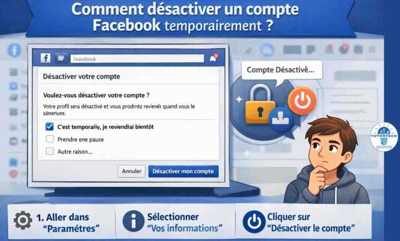 désactiver un Compte Facebook temporairement