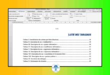 faire la liste des schémas et tableaux dans Word