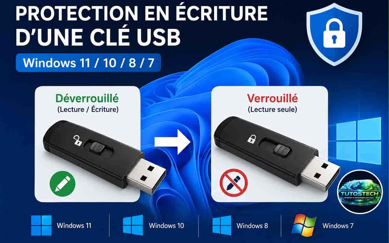 Comment enlever la protection en écriture d’une clé USB sur Windows 11/10/8/7