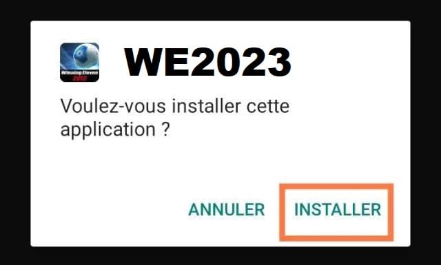 ouverture WE 23 Apk