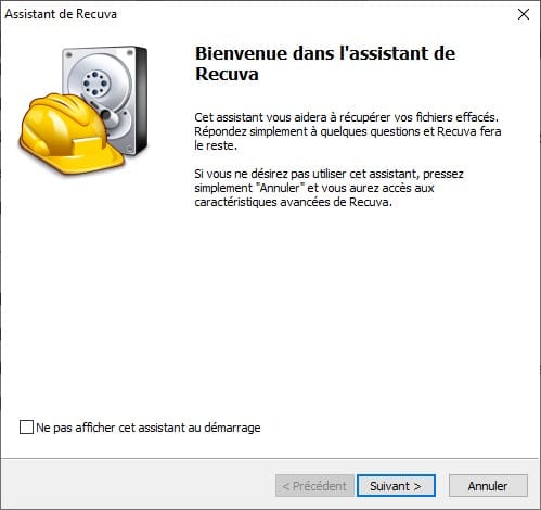 assistance de Recuva