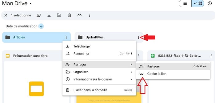 Partager le dossier avec d’autres personnes