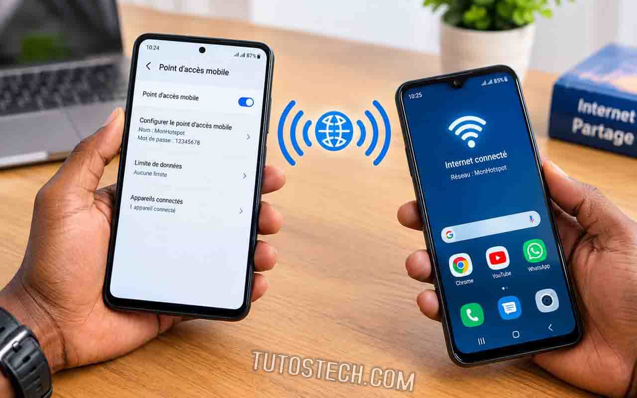 partager internet entre deux téléphones sans câble